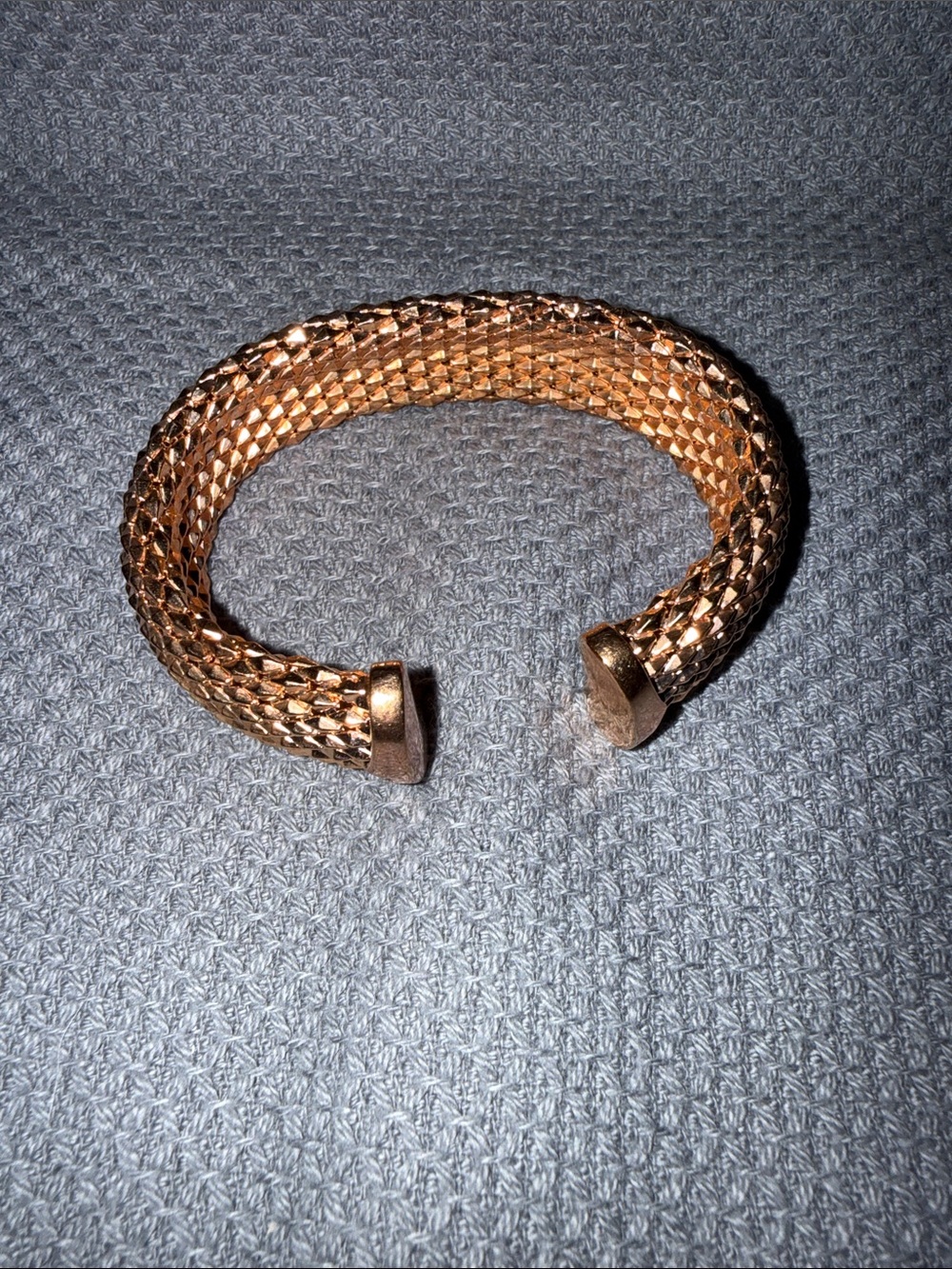 Textured Bronze Open Cuff Bracelet